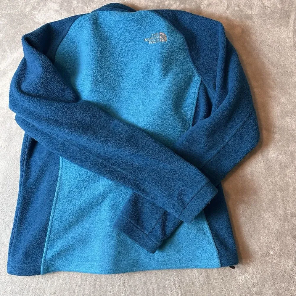 Vintage Mens North Face Blue Colorblock Full Zip Fleece full zip Jacket M